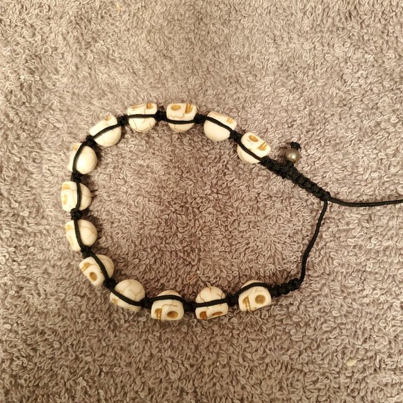 Jewelry - Halloween Skull Beaded Adjustable Bracelet